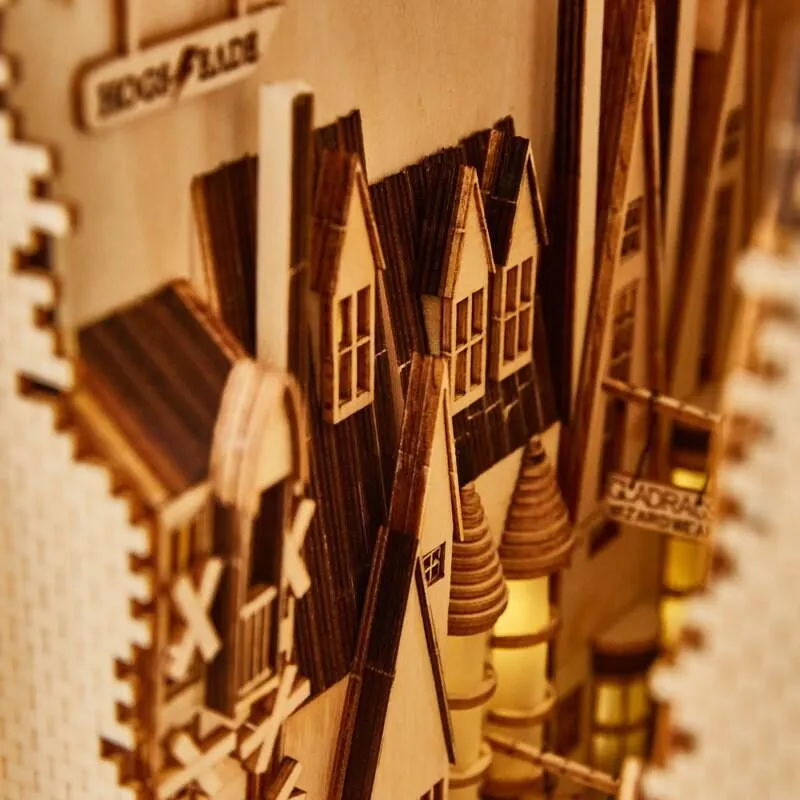 DIY Book Nook - Hogsmade Village Book Nook - DIY Magic Book Nook - Book Shelf Insert - Book Scenery - Bookcase -  DIY Dioramas Kit - Bookend
