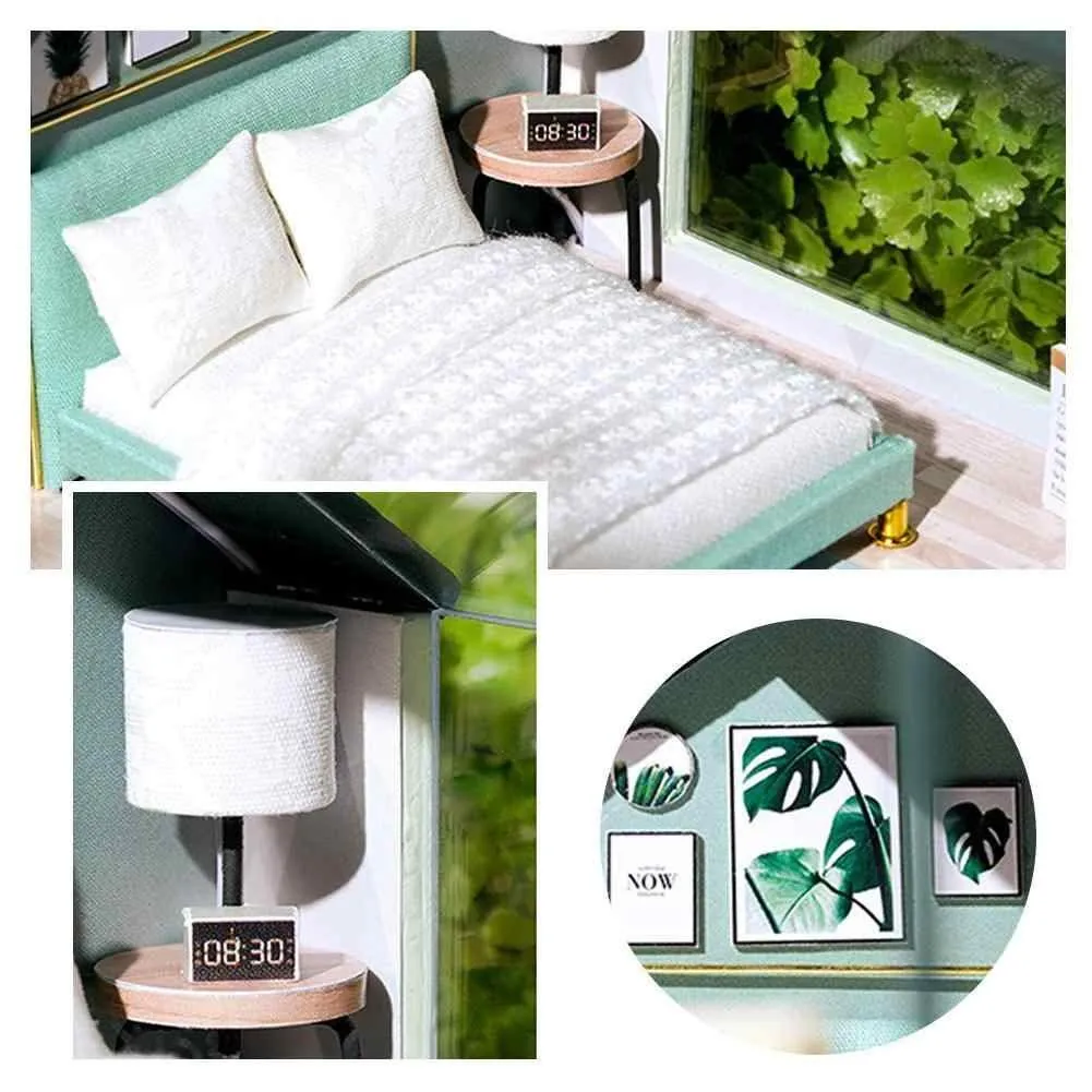 DIY Dollhouse Kit American Retro Style Miniature Living Room Dollhouse Available In 3 Style - Best Birthday , Christmas Gifts