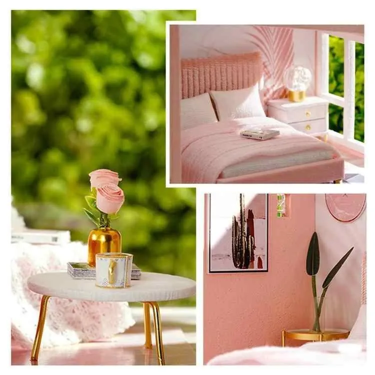 DIY Dollhouse Kit American Retro Style Miniature Living Room Dollhouse Available In 3 Style - Best Birthday , Christmas Gifts