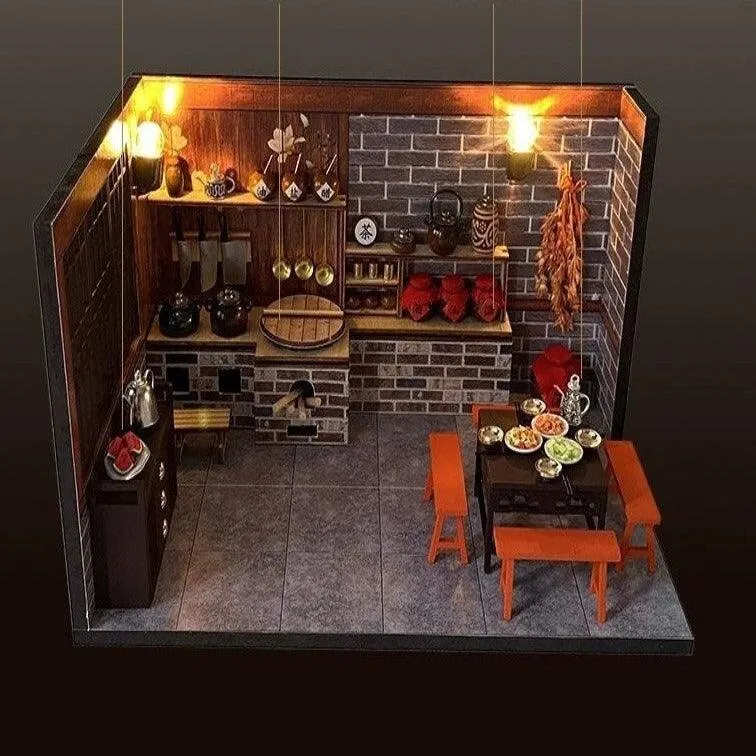 DIY Dollhouse Kit - Sushi Restaurant Miniature Doll House Kit - Chinese Restaurant Doll House Kit - Birthday, Christmas Gift Adult Craft