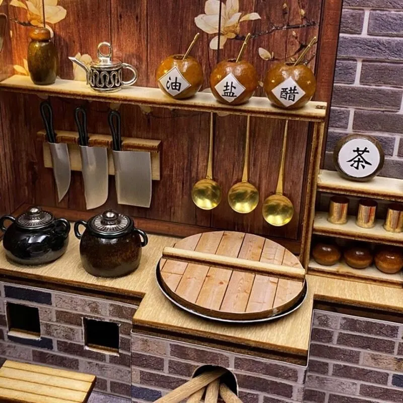 DIY Dollhouse Kit - Sushi Restaurant Miniature Doll House Kit - Chinese Restaurant Doll House Kit - Birthday, Christmas Gift Adult Craft