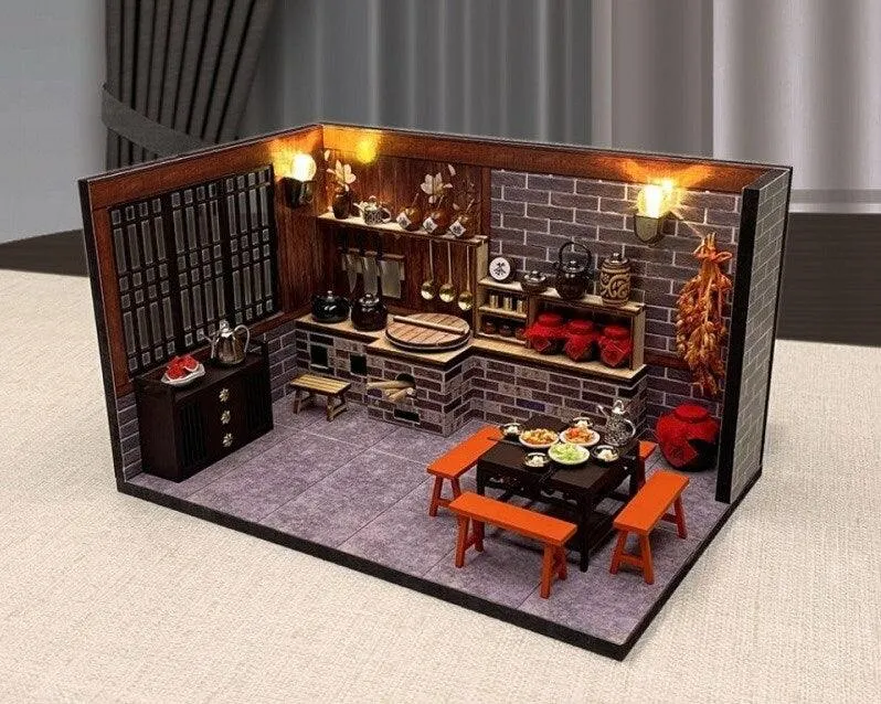 DIY Dollhouse Kit - Sushi Restaurant Miniature Doll House Kit - Chinese Restaurant Doll House Kit - Birthday, Christmas Gift Adult Craft
