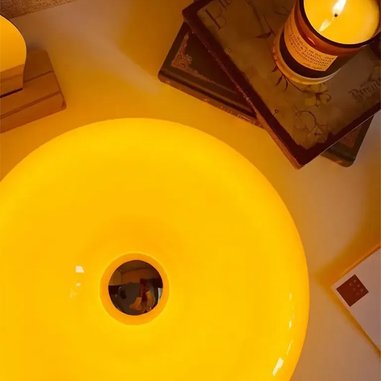 Donut Lamp – LED Dimmable Orange Table & Wall Lamp, Energy-Efficient Glass Light for Living Room, Bedroom, Dorm