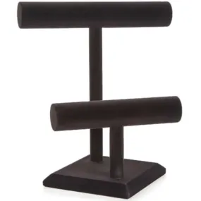 Double Bar Jewelry Stand Velvet 10.75 x 9.5 Inches