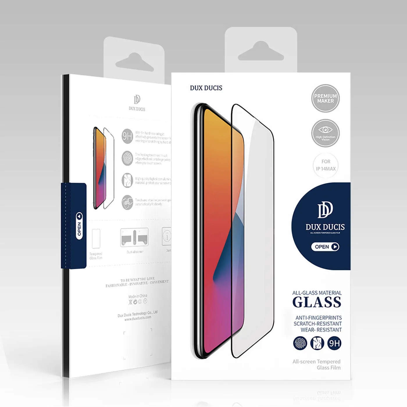 DUX DUCIS Tempered Glass Screen Protector Guard for Apple iPhone 14 Plus - Black