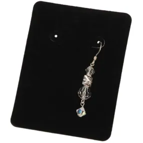 Earring Display Cards Velvet Black 3.5 x 2.5 inches