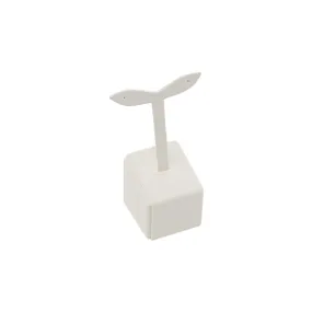 Earring Display Stands Cream Leatherette 3 Tier