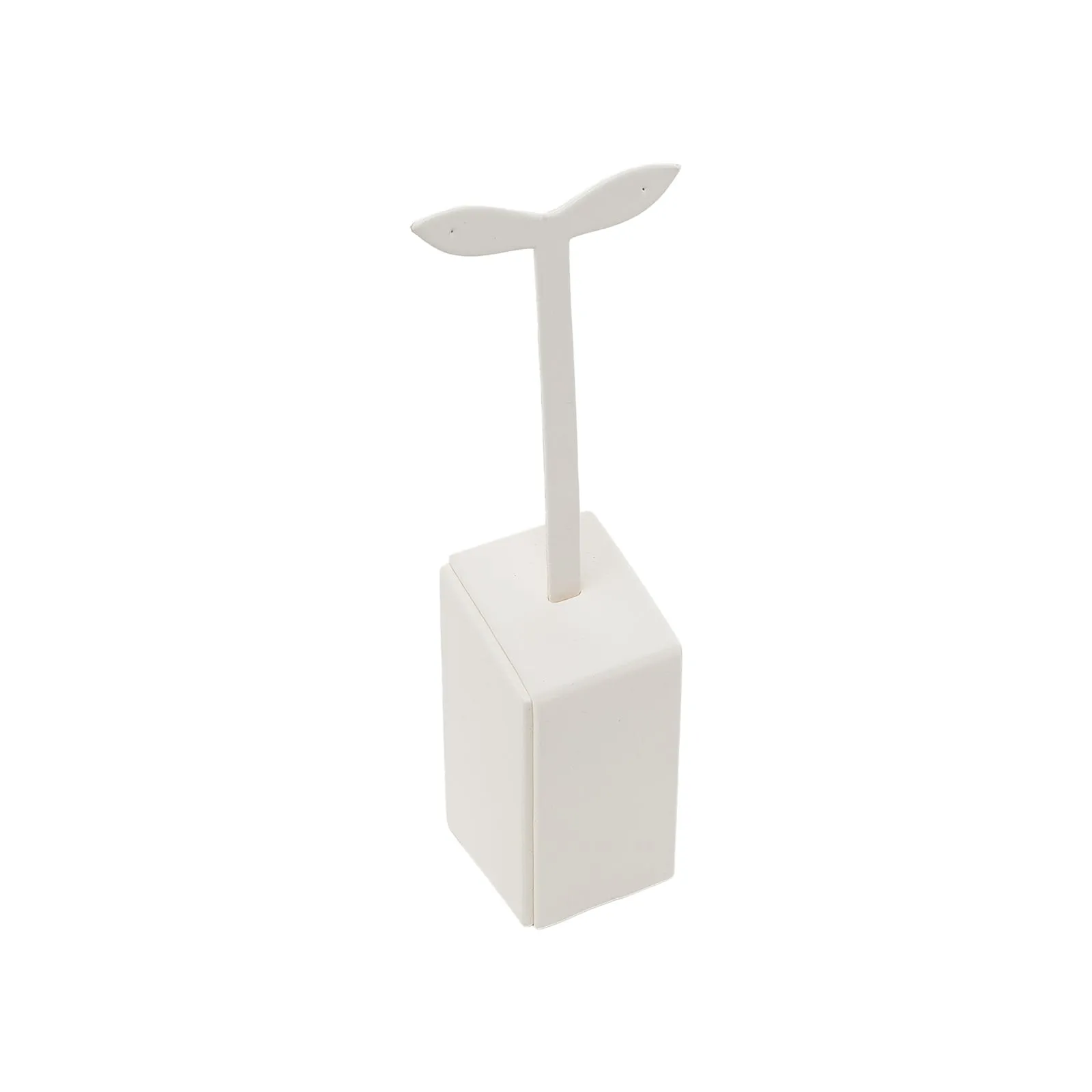 Earring Display Stands Cream Leatherette 3 Tier