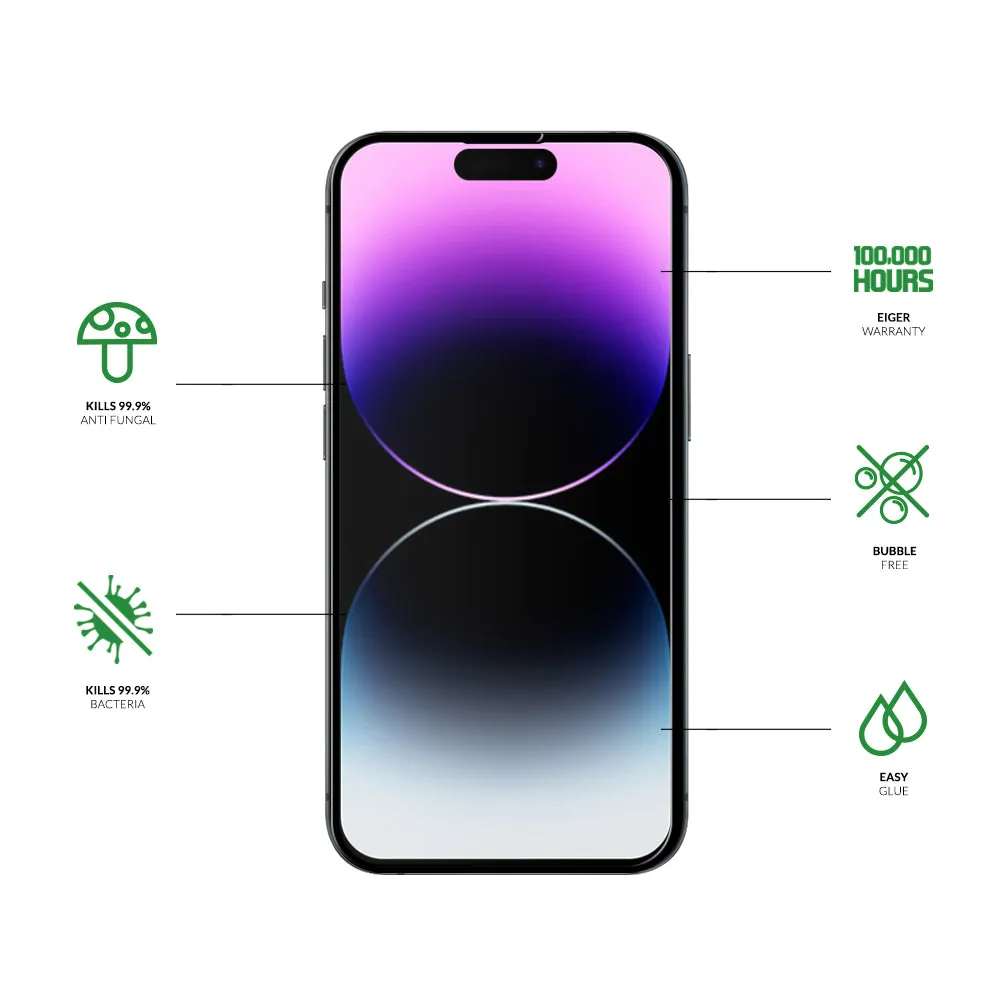 Eiger Mountain Glass  3D Anti-Microbial Screen Protector for Apple iPhone 13 Pro Max / 14 Plus
