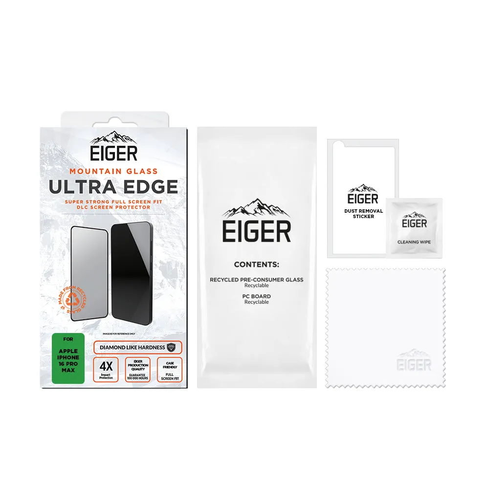 Eiger Mountain Glass ULTRA EDGE Screen Protector for Apple iPhone 16 Pro Max