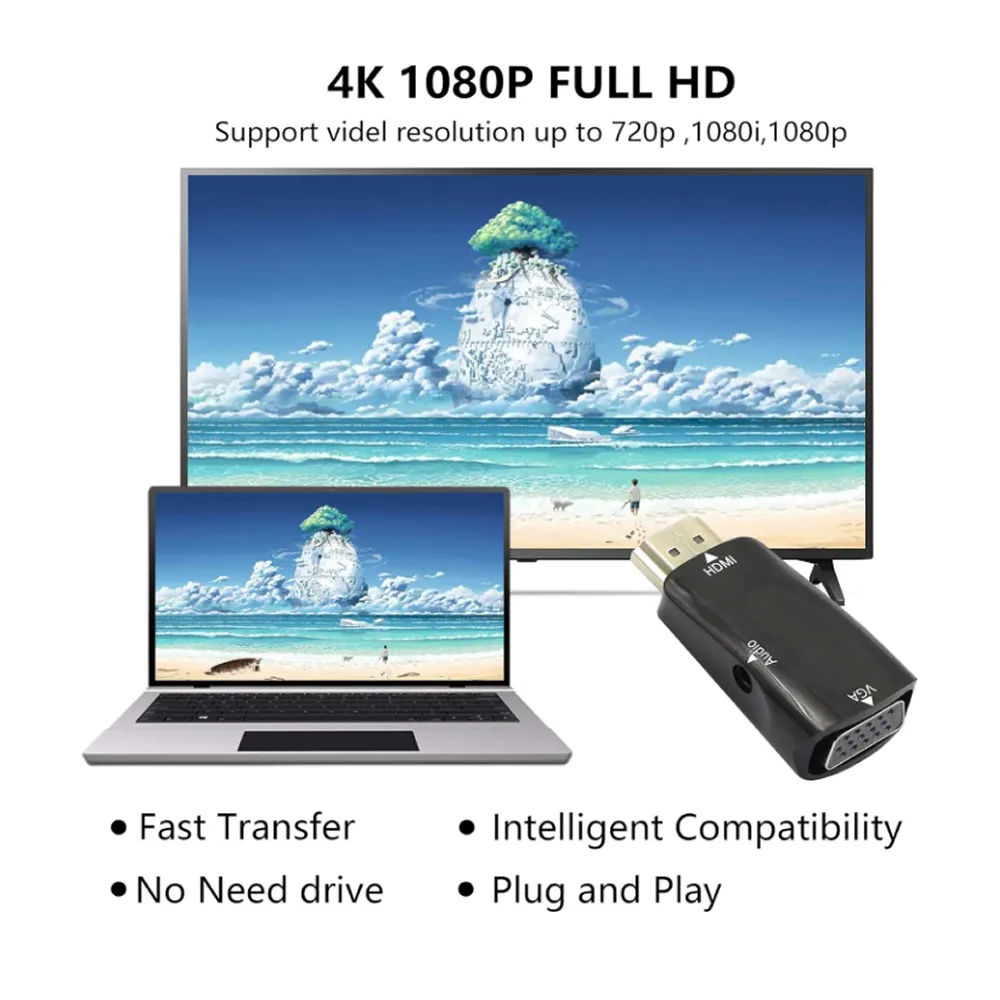 Fast Transmission Hdmi Male To Vga Female Converter Adapter Se-Lhg-P