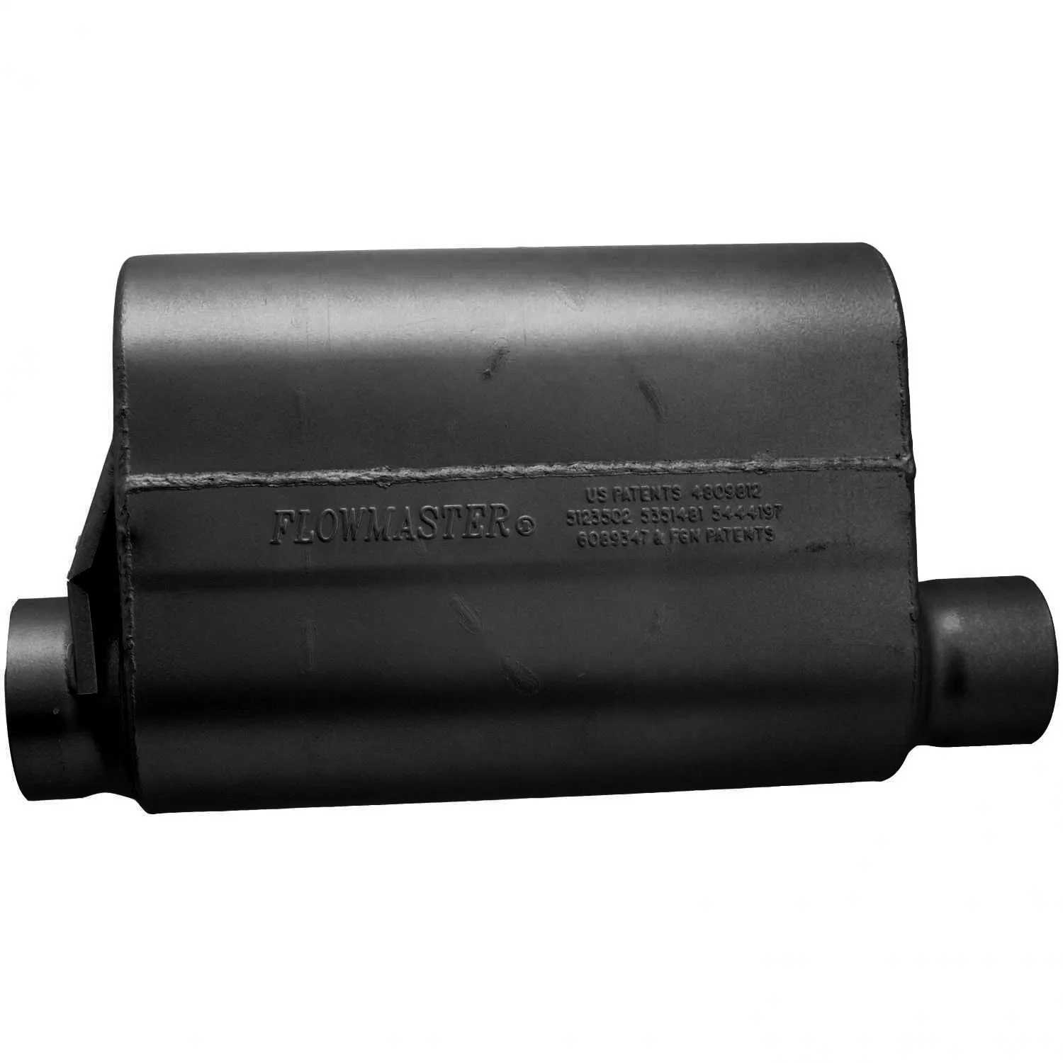 Flowmaster 40 Series Delta Force Alcohol Race Muffler - 3.5" Offset Inlet, 3" Same Side Outlet - Aggressive Sound - 13.50" x 10.00" x 5.00"