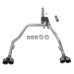 Flowmaster American Thunder Exhaust System - Cat-Back - 2-1/2" Diameter - Dual Rear Exit - Dual 4" Black Ceramic Tips - Stainless - 6.2 L