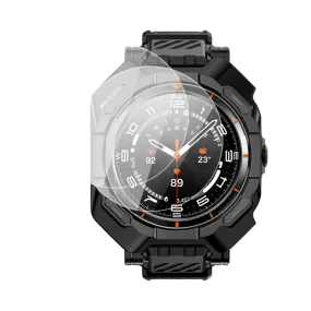 Galaxy Watch7 Ultra 47mm Unicorn Beetle PRO Wristband Case with Glass Screen Protectors-Black