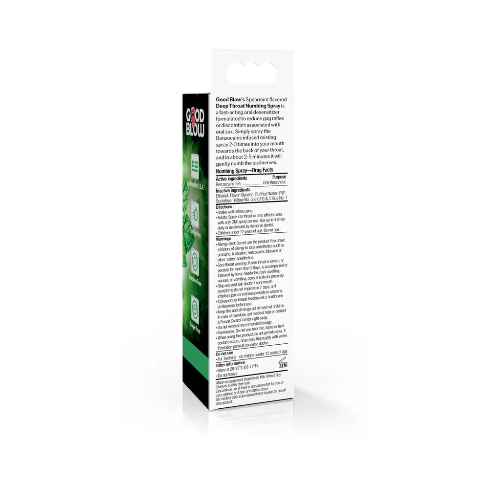 Good Blow Throat Numbing Spray Cinnamon/Spearmint 24-Piece POP Display