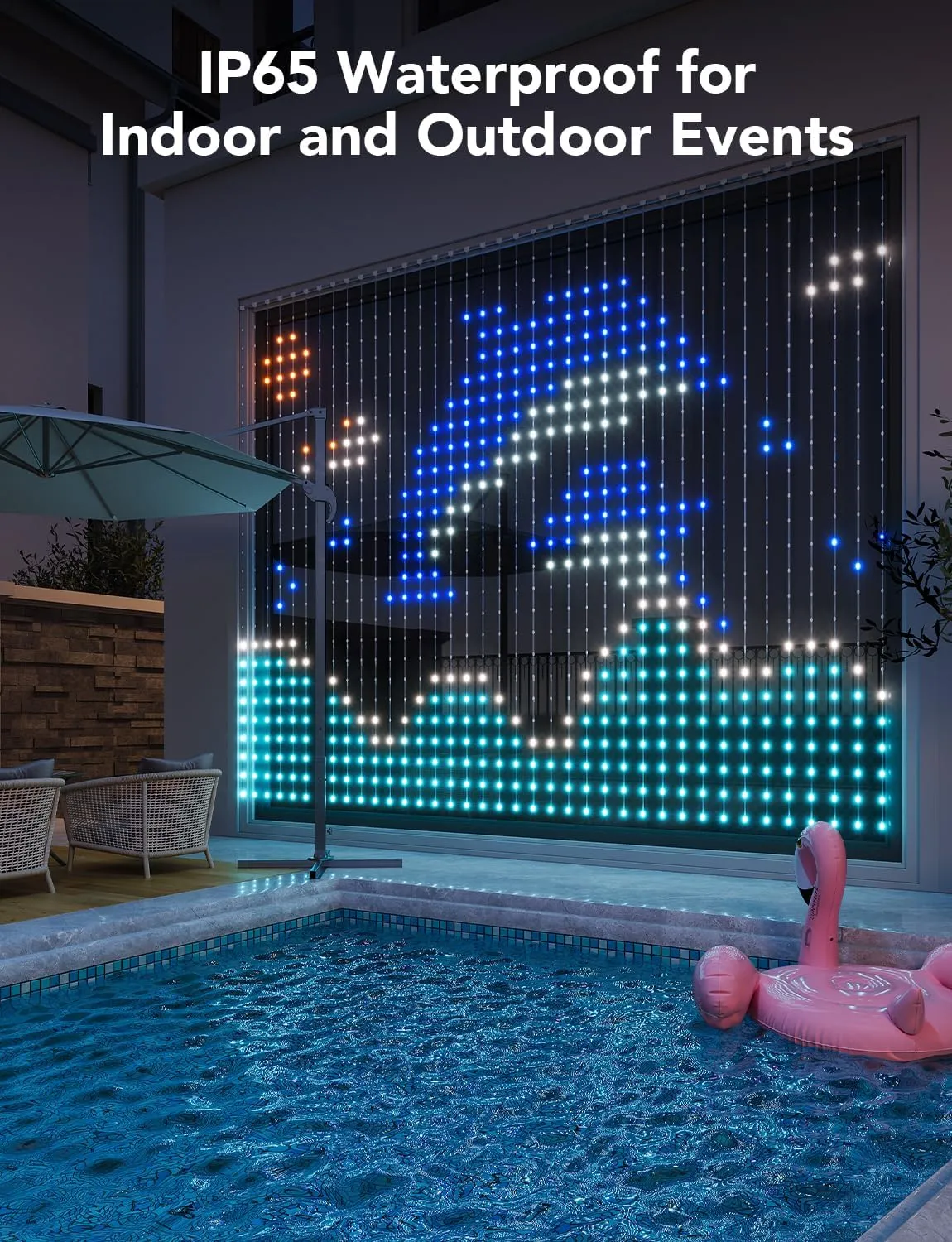 Govee Curtain Lights, Smart LED Curtain Lights, Color Changing Wall Lights, Dynamic DIY Curtain String Lights 5 x 6.6ft