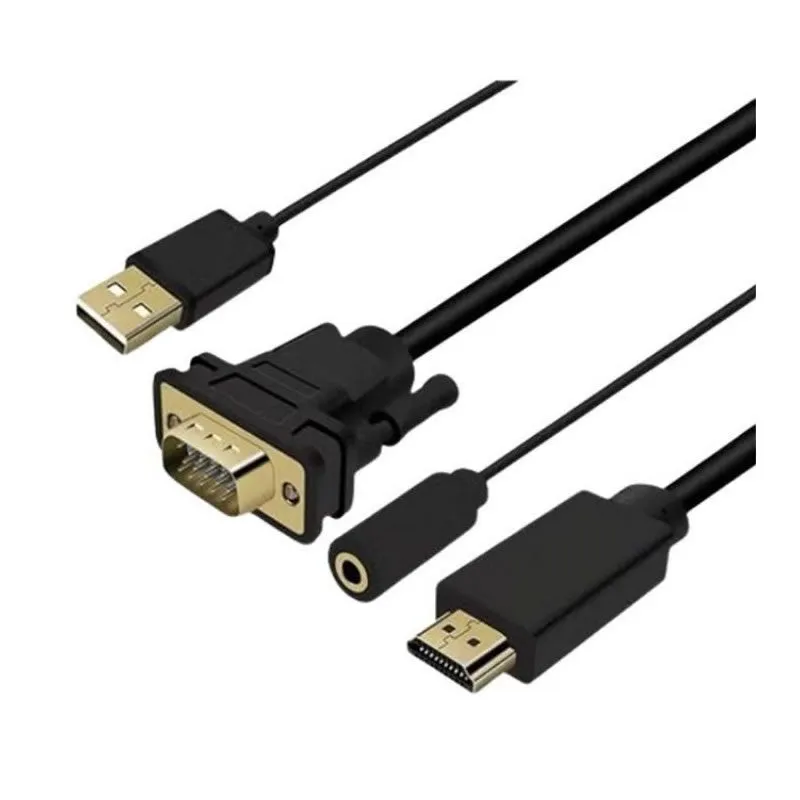 Hdmi To Vga   Audio With Usb -Se-L140