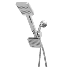Home Basics Square Dual Plastic Shower Massager with Shower Head