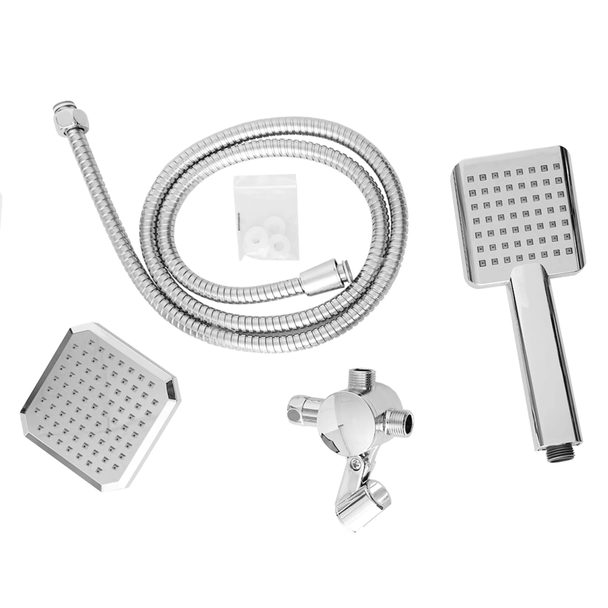 Home Basics Square Dual Plastic Shower Massager with Shower Head