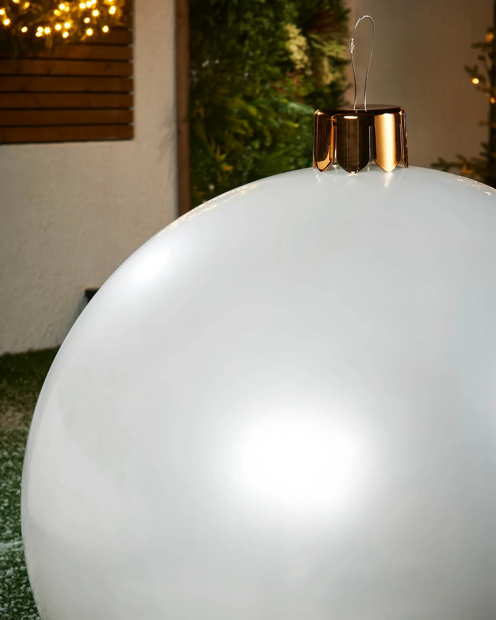 Inflatable Christmas Bauble, White, 76 cm