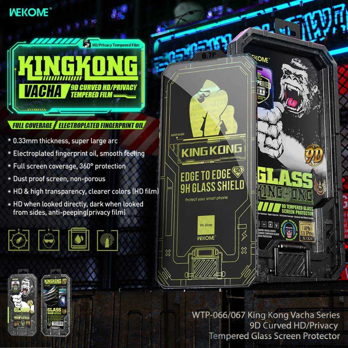 iPhone 14 WEKOME 9D Curved HD Tempered Glass Screen Protector WTP-066
