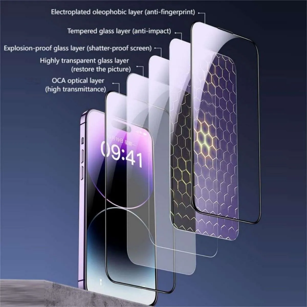 iPhone 14 WEKOME 9D Curved HD Tempered Glass Screen Protector WTP-066