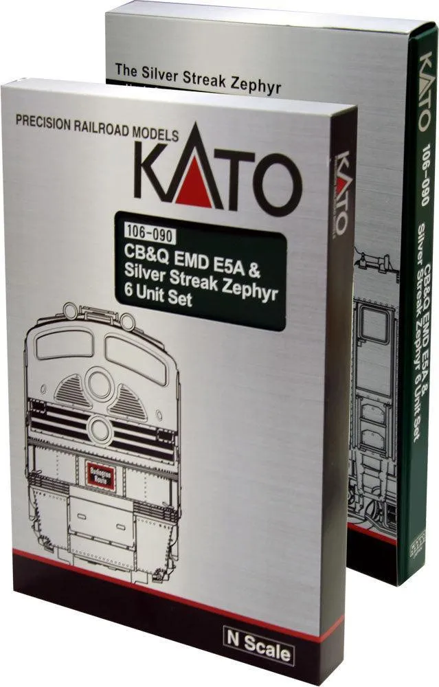 KATO N CB&Q EMD E5A & Silver Streak Zephyr