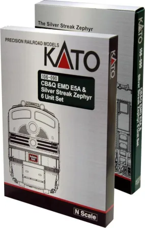 KATO N CB&Q EMD E5A & Silver Streak Zephyr