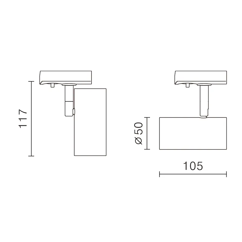 LED Compact Profile Track Kit | 2M & 3 Lights | H-Component