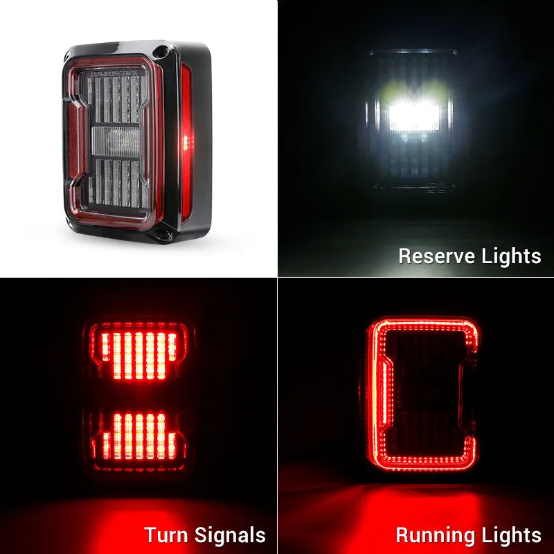 Linear Series Clear LED Tail Lights For 2007-2018 Jeep Wrangler JK JKU