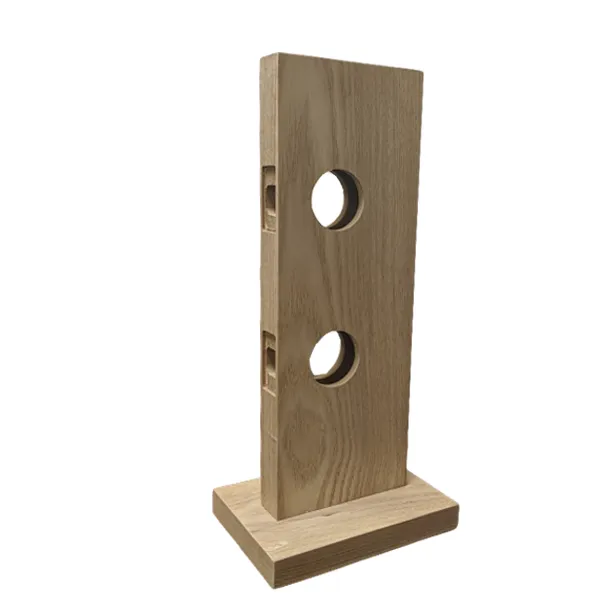 Lock Display with 2 Holes - Natural Wood - Regular Size