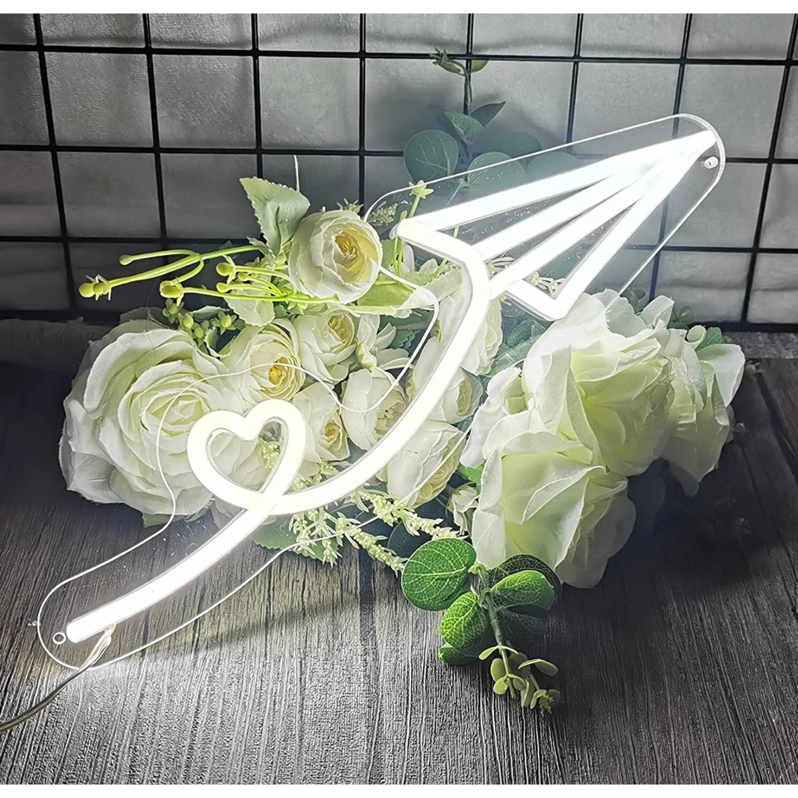 Lovely Bright White Paper Airplane Heart Loop LED Night Light Room Wall Decorati