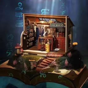 Magic Emporium DIY Doll House Kit - Wizard School Office Miniature - Magical Room Miniature - Dollhouse Miniature With Furniture