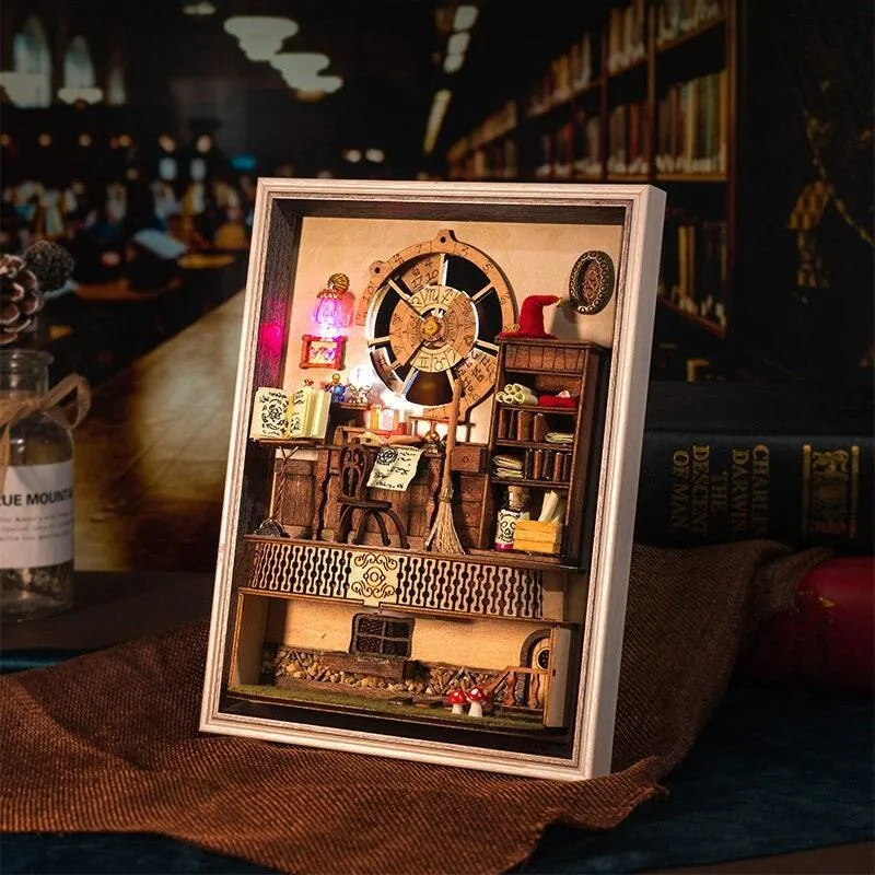 Magic Room Miniature Frame Wizard School Office Miniature Dollhouse Magic School Doll House Potter Heads Birthday Gift Adult Craft