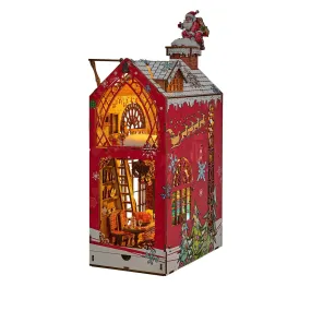 Merry Christmas: Festive Diorama Eco-Friendly Wood LED Book Nook Kit