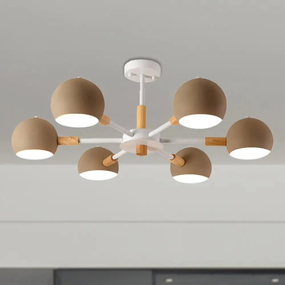 Modern Orb Hanging Chandelier with 6 Lights - Metal Pendant Fixture for Living Room