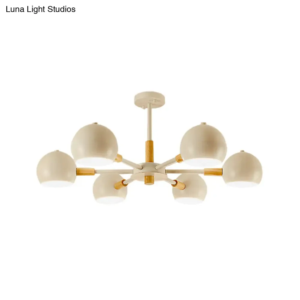 Modern Orb Hanging Chandelier with 6 Lights - Metal Pendant Fixture for Living Room