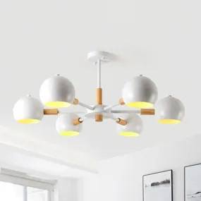Modern Orb Hanging Chandelier with 6 Lights - Metal Pendant Fixture for Living Room