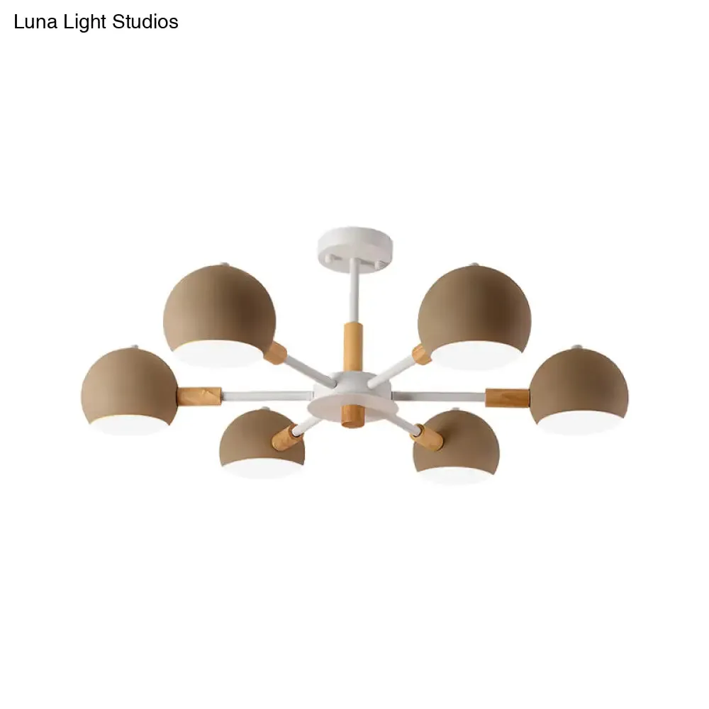 Modern Orb Hanging Chandelier with 6 Lights - Metal Pendant Fixture for Living Room