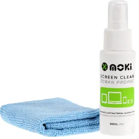 Moki Screen Cleaner Spray Bottle   Microfibre Cloth | TV/Phone/Monitor