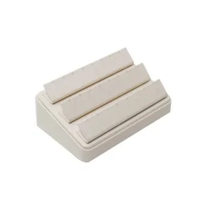 Multiple Earring Display Stand Cream Leatherette