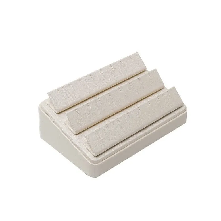 Multiple Earring Display Stand Cream Leatherette
