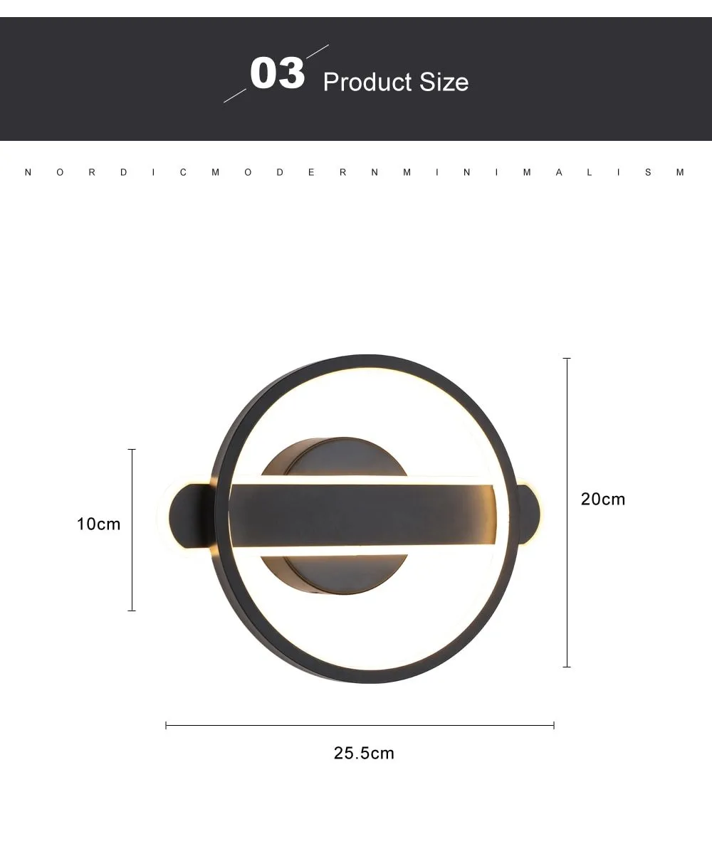 Nordic Minimalist LED Wall Lamp for Living Room & Bedroom