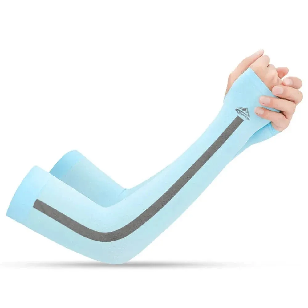 Outdoor Arm Sleeves UV Sun Protective Gloved Cooling Sleeves for Hiking Cycling Climbing Fishing Driving Sports Traveling