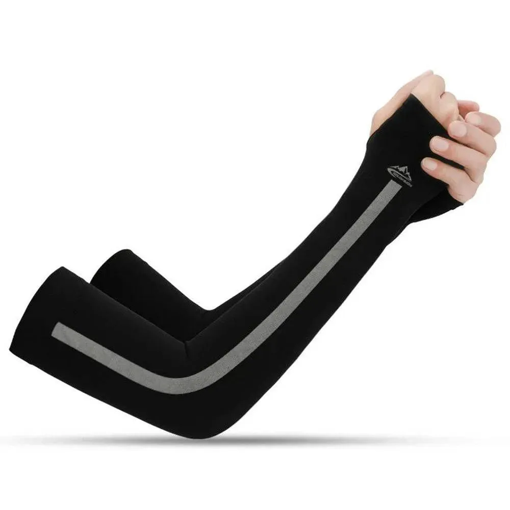 Outdoor Arm Sleeves UV Sun Protective Gloved Cooling Sleeves for Hiking Cycling Climbing Fishing Driving Sports Traveling