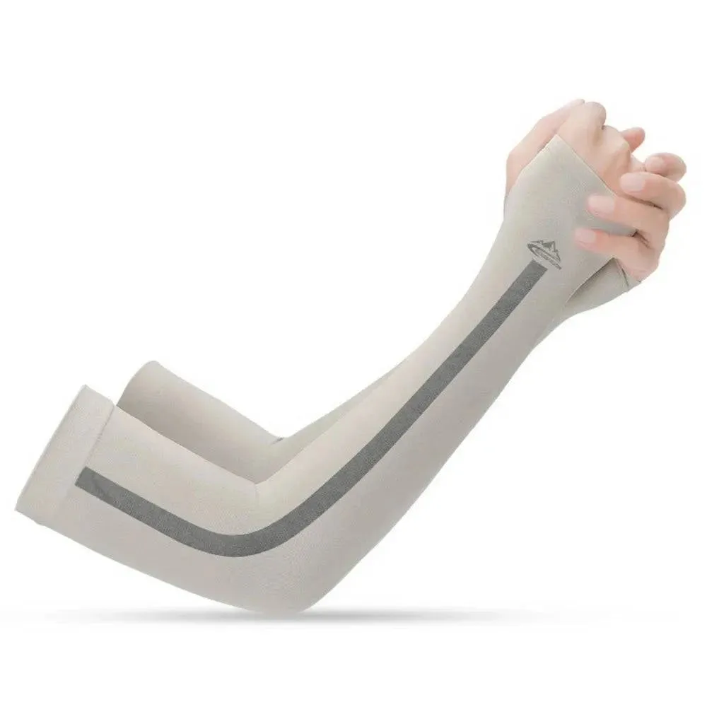 Outdoor Arm Sleeves UV Sun Protective Gloved Cooling Sleeves for Hiking Cycling Climbing Fishing Driving Sports Traveling