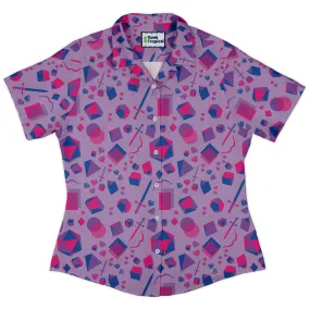 Pink Blue and Bisexual Colors Tabletop RPG Items Dnd Curvy Button Up Shirt