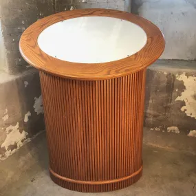 Podium -  Custom Handcrafted Fluted Design - Hostess Desk, Back-light, Modern