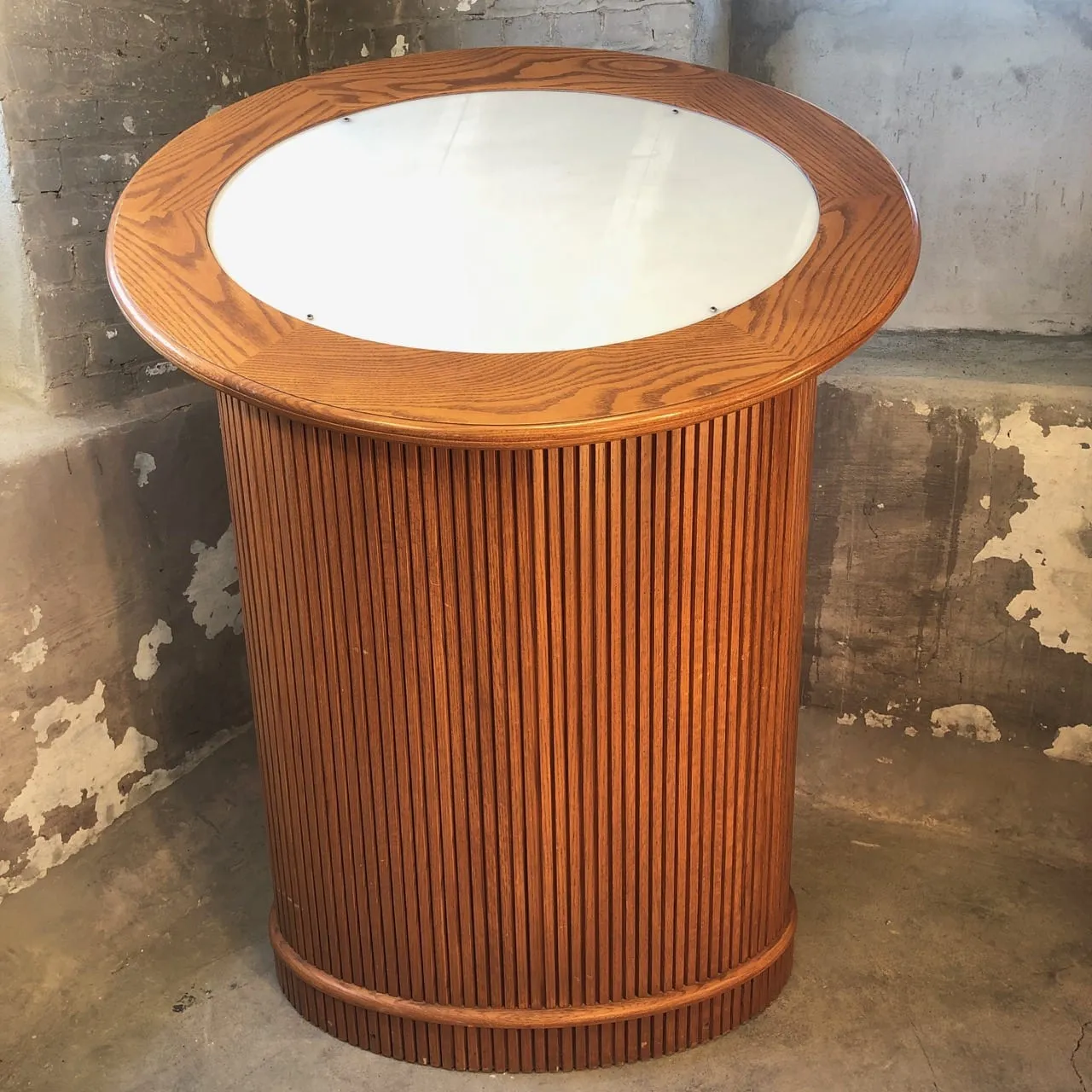 Podium -  Custom Handcrafted Fluted Design - Hostess Desk, Back-light, Modern