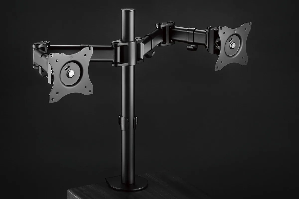 Pop Monitor Double Arm Black